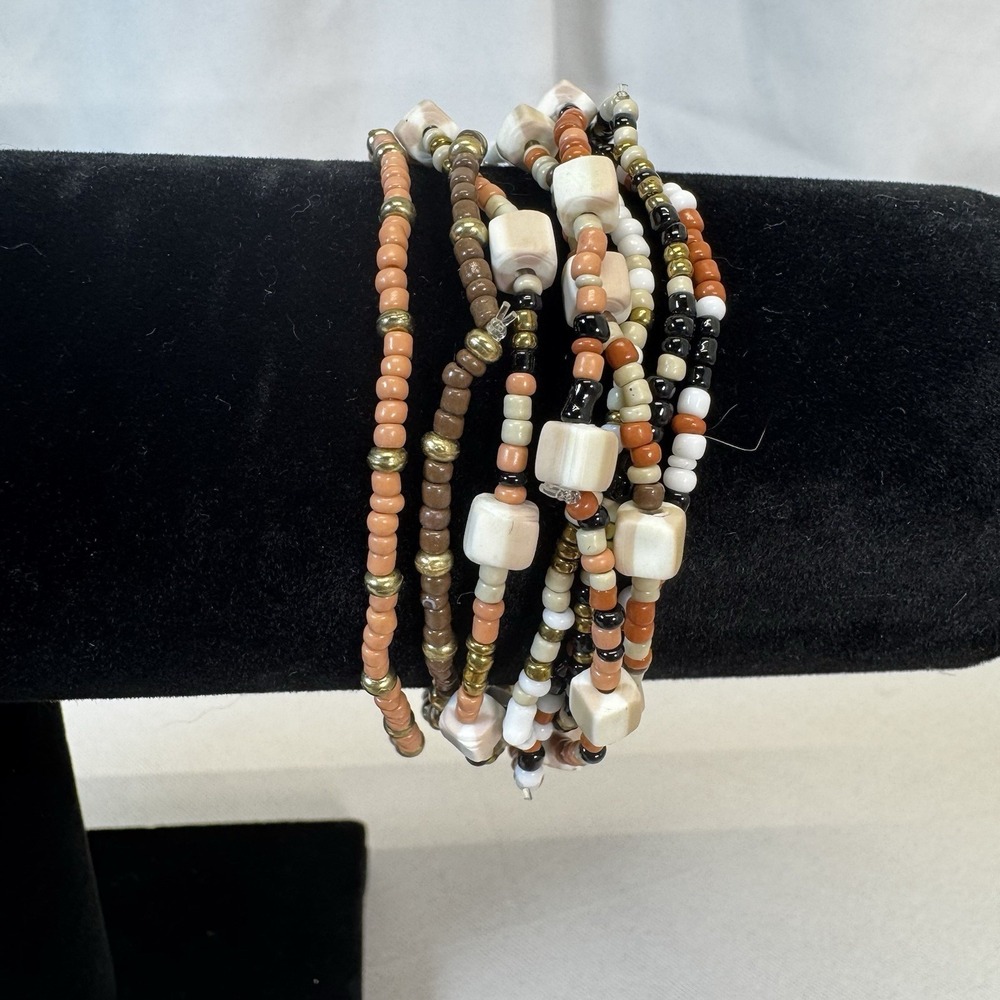 Lot Of 8 Seed Beaded‎ Stretch Bracelets Boho